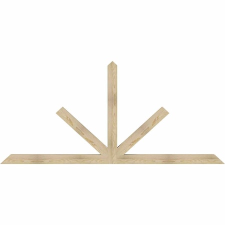 Ekena Millwork Saratoga Rough Sawn Timber Gable Bracket, Douglas Fir, 96"W x 44"H x 4"D x 4"F, 11/12 Pitch GBW096X44X0404SAR00RDF